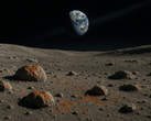 A ferrugem se forma na Lua, causada por partículas de oxigênio da atmosfera da Terra que chegam à sua superfície por meio do chamado Vento da Terra. (Fonte da imagem: OpenAI)