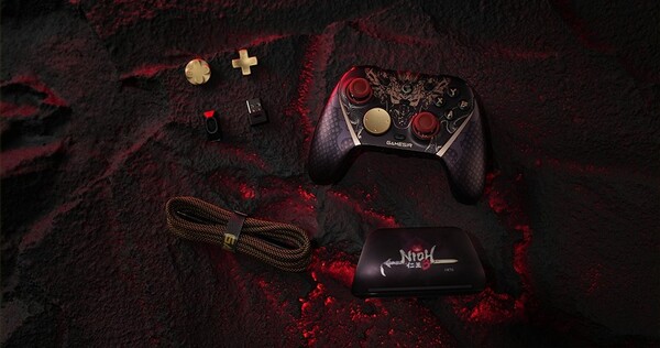 O GameSir G7 Pro 8K PC - Nioh 3 Edition vem com dois D-pads extras.