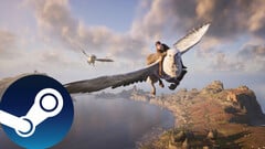 Uma captura de tela do jogo Hogwarts Legacy que mostra a mecânica de travessia do jogo. (Fonte da imagem: Steam - Editado)