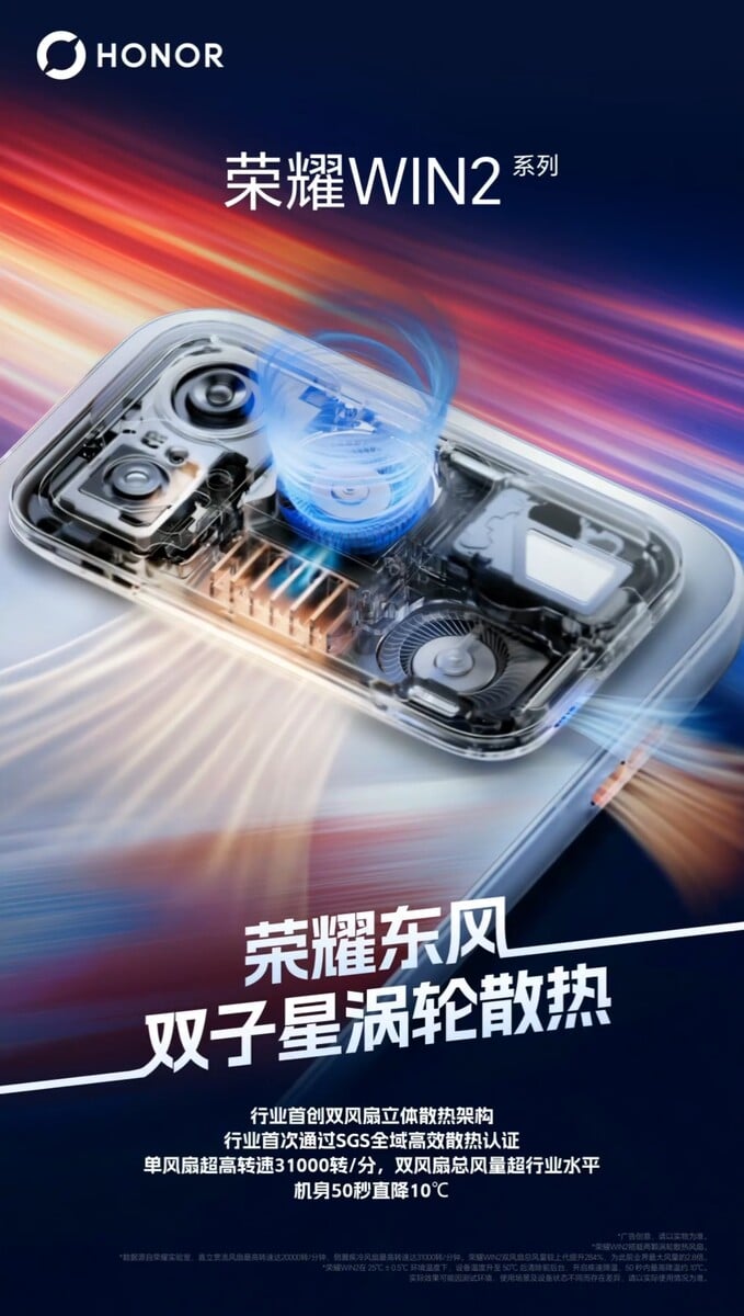 O sistema de refrigeração do Honor WIN 2 em detalhes