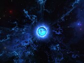Ilustração de um artista mostrando uma estrela de nêutrons.