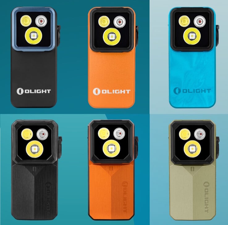 O Olight Oclip 2 Pro (acima) está disponível em preto, laranja ou azul marinho, enquanto o Oclip 2 Ultra (abaixo) está disponível em preto ônix, laranja âmbar ou verde-oliva.