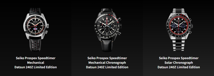 Os relógios Seiko Prospex Speedtimer Datsun 240X Limited Edition. (Fonte da imagem: Seiko)