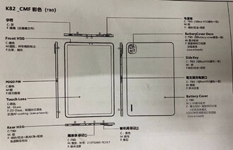 Possível esboço técnico do Mi Pad 5. (Fonte da imagem: Weibo)