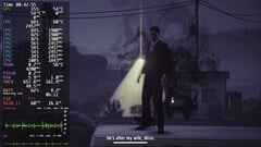 DroidDeck 0.3.0 executando Alan Wake's American Nightmare com a sobreposição de desempenho do Steam visível.