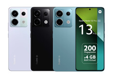 O Redmi Note 13 Pro em suas três cores de lançamento na Europa. (Fonte da imagem: Xiaomi)