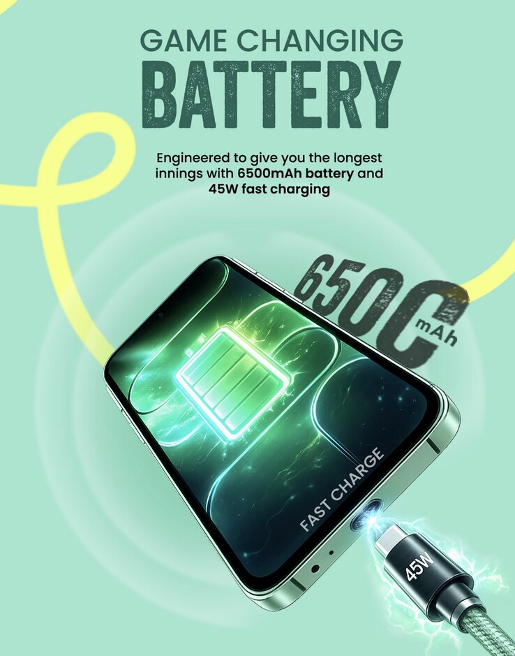 O Tecno Pop X 5G possui uma bateria de 6.500 mAh 