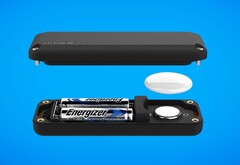 O TimeCapsule alimenta um AirTag Apple com energia de duas pilhas AA. (Fonte da imagem: Elevation Lab)