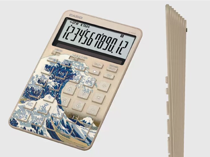 A calculadora JF-M200-TJ-KHK da Casio, inspirada em Hokusai. (Fonte da imagem: Casio)