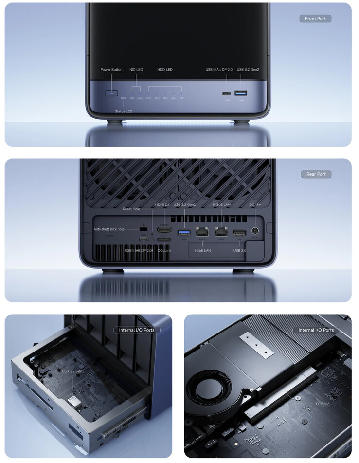 Portas de conectividade do NAS N5 Air AI (Fonte da imagem: Minisforum)