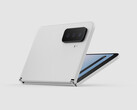 Espera-se que o Microsoft Surface Duo 2 apresente uma grande caixa traseira de câmera, espelhando muitos outros smartphones modernos. (Fonte da imagem: Jonas Daehnert &amp; Windows United)