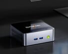 O NucBox M3 Pro custa a partir de US$ 329,99. Na foto: uma imagem promocional mostrando a parte frontal do mini PC.
