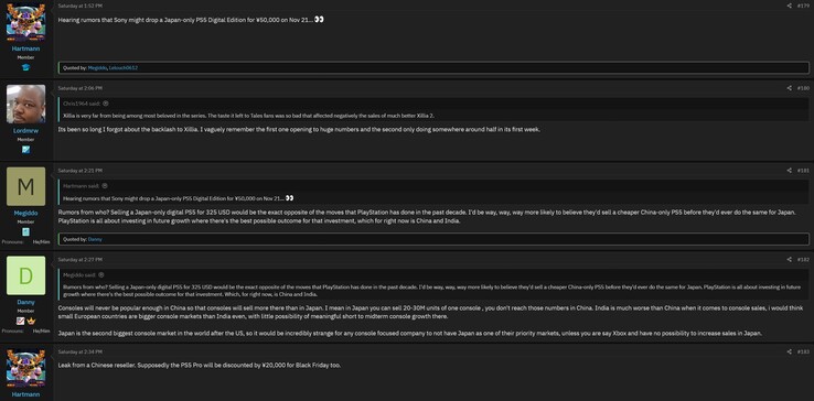 Rumor dos fóruns da Install Base sobre o PS5 Digital com bloqueio de região no Japão (Fonte da imagem: captura de tela, fóruns da Install Base)