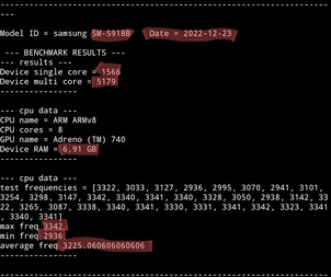 Galaxy S23 Ultra. (Fonte da imagem: Geekbench via @ruiz25782678)