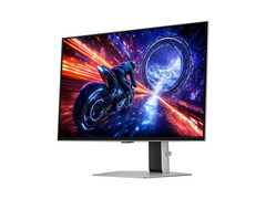Uma imagem promocional do monitor para jogos Odyssey OLED G6 500Hz da Samsung exibida em um fundo branco. (Fonte da imagem: Samsung)