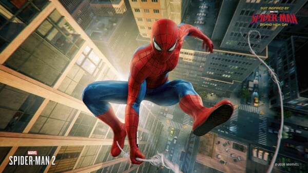 O traje “Spider-Man Fresh Start” de Peter Parker em “Homem-Aranha 2”.
