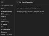 Captura de tela das configurações do ChatGPT mostrando a seção Entrar com o ChatGPT