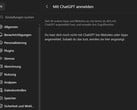 Captura de tela das configurações do ChatGPT mostrando a seção Entrar com o ChatGPT