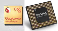 Qualcomm Snapdragon 865 vs. MediaTek Dimensity 1000. (Fonte da imagem: Gizguide/AnandTech - editado)