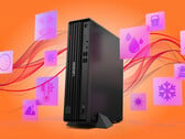 O ThinkCentre M75s Gen 6 pesa 4,8 kg e mede 336 x 300 x 89 mm.