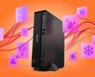 O ThinkCentre M75s Gen 6 pesa 4,8 kg e mede 336 x 300 x 89 mm.
