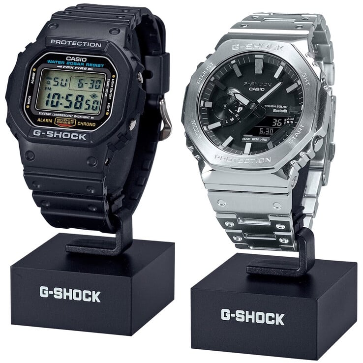 O suporte para relógio G-Shock em forma de C vem em um conjunto de dois. (Fonte da imagem: Casio)