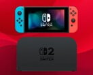 Nintendo Switch original, mostrado acima da base do Switch 2