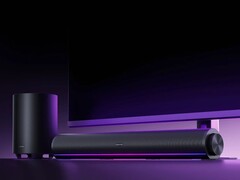 Uma imagem do Xiaomi Desktop Speaker Pro Set com iluminação RGB.