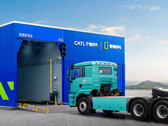 Uma estação de troca de baterias da CATL para caminhões pesados. (Fonte da imagem: CATL)