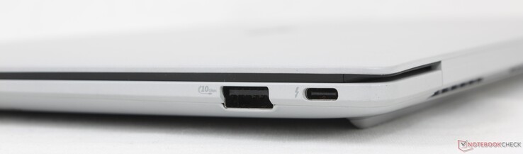Direito: USB-A 3.2 Gen. 2, USB-C 4.0 Thunderbolt 4 com DisplayPort + Power Delivery
