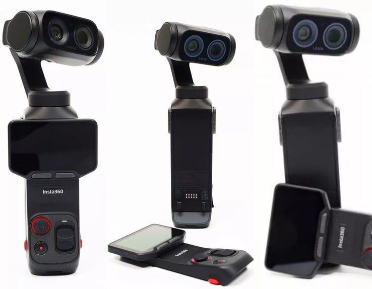 As imagens oficiais da Insta360 Luna Ultra mostram o controle remoto destacável. A câmera também vem na cor branca.
