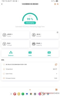 O tempo de funcionamento estimado aqui é de 10 horas