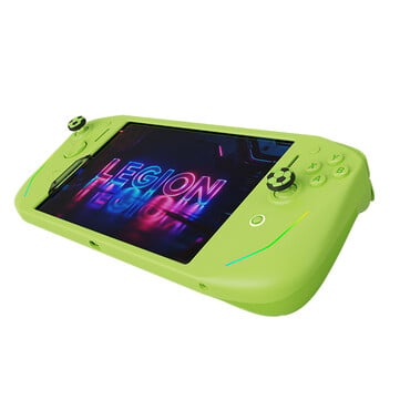 O controle Rhein Green Lenovo Legion G9 vem com capas para os polegares.