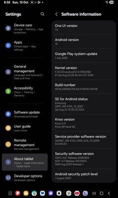 Samsung Galaxy Tab A11 software