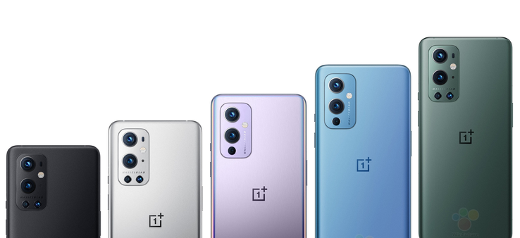 A série OnePlus 9 será lançada em cinco cores. (Fonte de imagem: WinFuture)