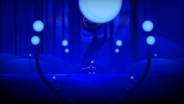 Uma imagem mostrando um ambiente em Worldless.