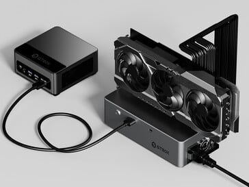 O dock de GPU pode ser conectado a mini PCs (Fonte da imagem: Gtbox)