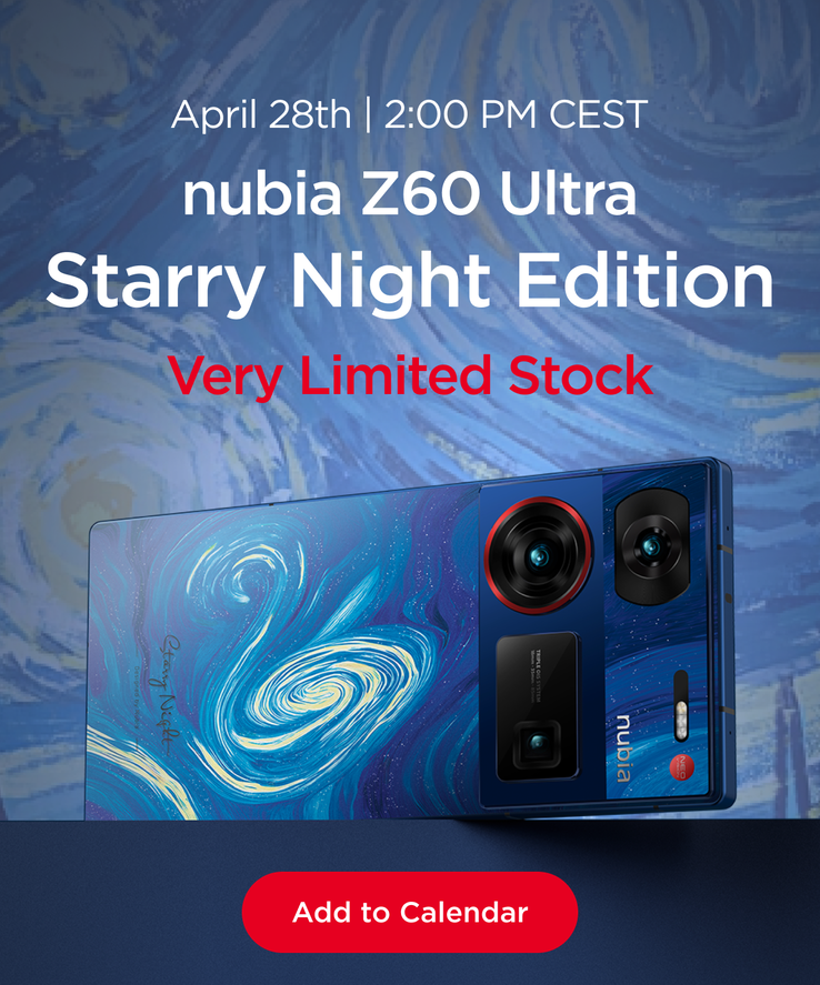 A Nubia divulga a próxima edição do Z60 Ultra Starry Night. (Fonte: Nubia)