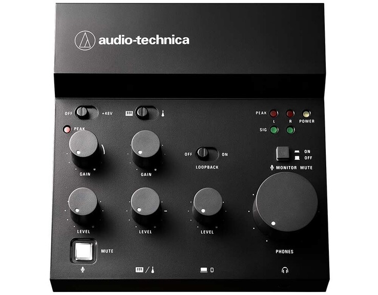 O AT-UMX3 possui botões grandes e fáceis de usar para controle rápido dos níveis de som. (Fonte: Audio-Technica Japan)