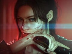 Uma imagem em close-up de Claire Redfield, criada pela Capcom