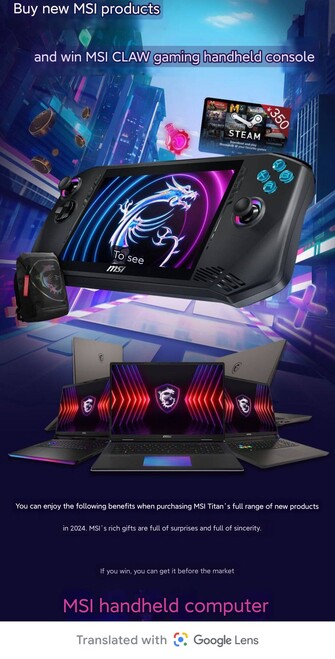 Pôster traduzido compartilhado pela MSI no JD.com (Fonte da imagem: IT Home)