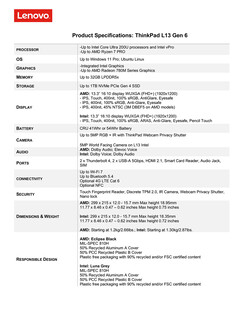 Principais especificações do ThinkPad L13 Gen 6 (Fonte da imagem: Lenovo)