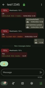 O aplicativo Meshtastic funciona essencialmente como um messenger