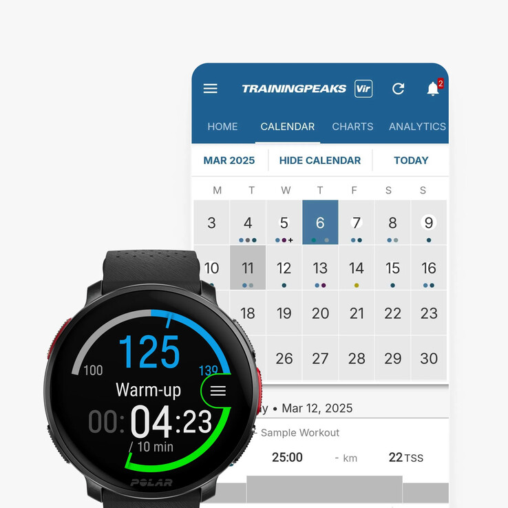 A integração entre a Polar e o TrainingPeaks já está disponível. (Fonte da imagem: Polar)