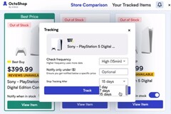 A OctoShop deve ajudar os usuários a obter um PS5 de um grande varejista. (Fonte da imagem: InStok - editado)