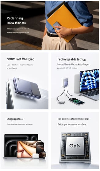 Principais destaques do Nexode Air 100W Slim (tradução automática)