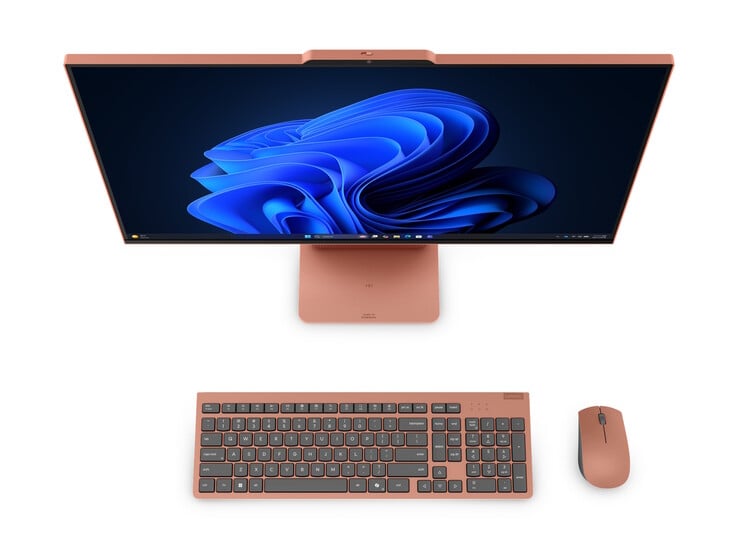 Os desktops Lenovo IdeaCentre AIO vêm com teclados e mouses na mesma cor.