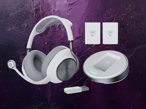 Conteúdo da caixa do headset sem fio para jogos Turtle Beach Stealth Pro II