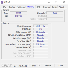 Informações do sistema CPU-Z: Memória