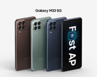 Os sites Galaxy M23 5G e Galaxy M33 5G têm ambos grandes displays. (Fonte da imagem: Samsung)